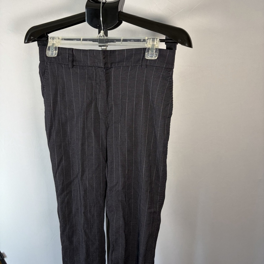 Peserico Fleece Wool Blend Pinstripe Ankle Pants Italy Sz 46 US 10 Academia Work - Picture 3 of 13